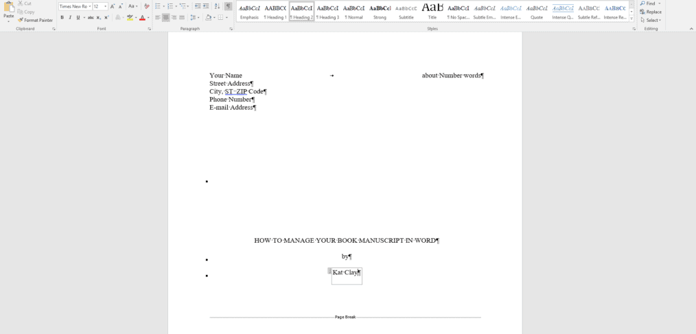 Manuscript Templates - Self-Publishing, Book Printing Services Book manuscript template word