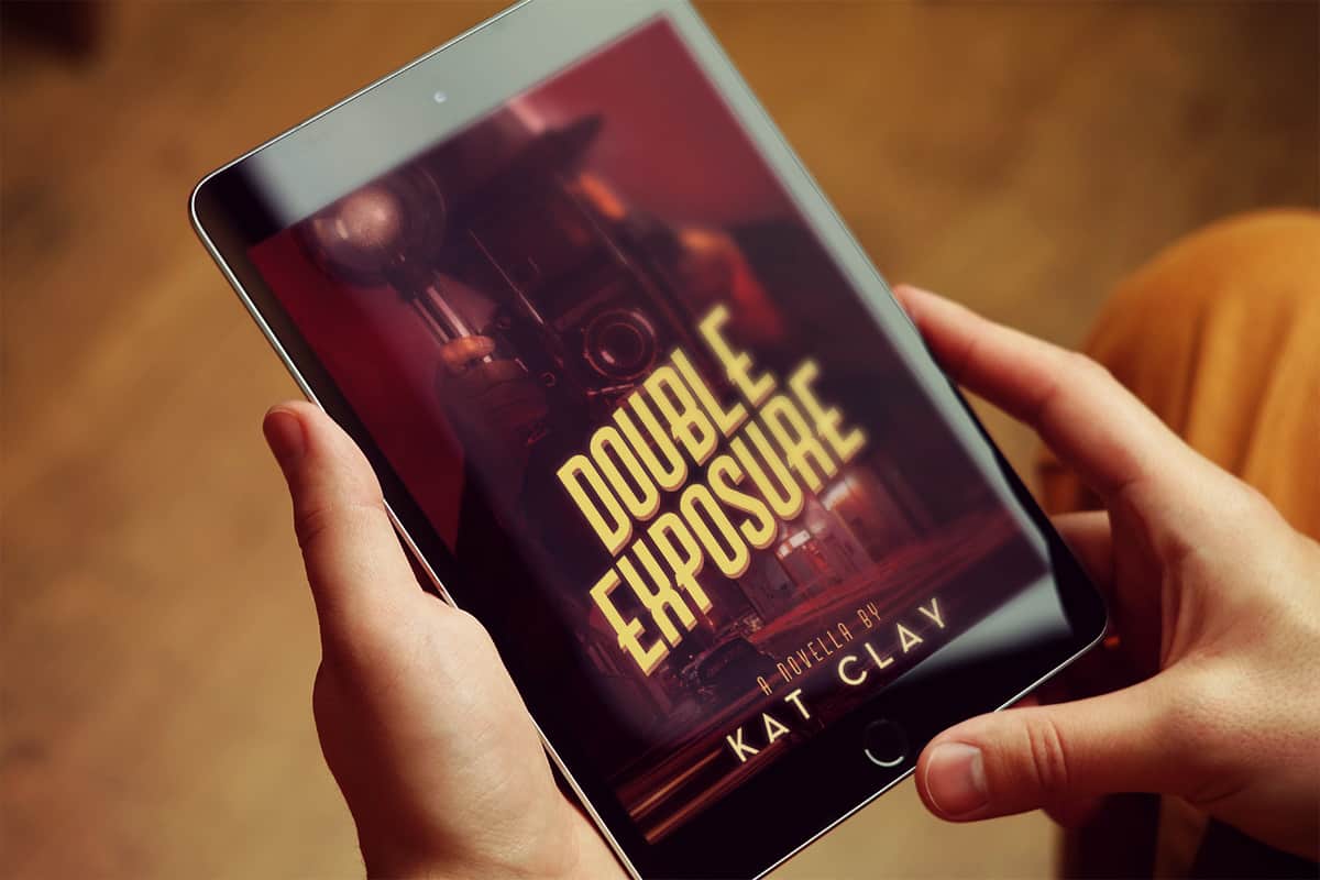 Double Exposure ebook cover on tablet